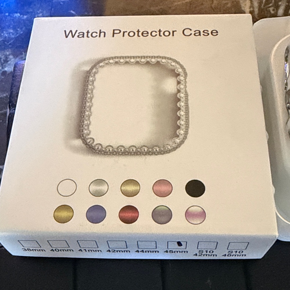 Rhinestone Watch Protector Case - Silver Tone